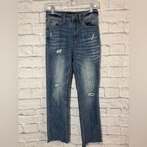 Risen Jeans Distressed Blue Jeans, sz 1/25